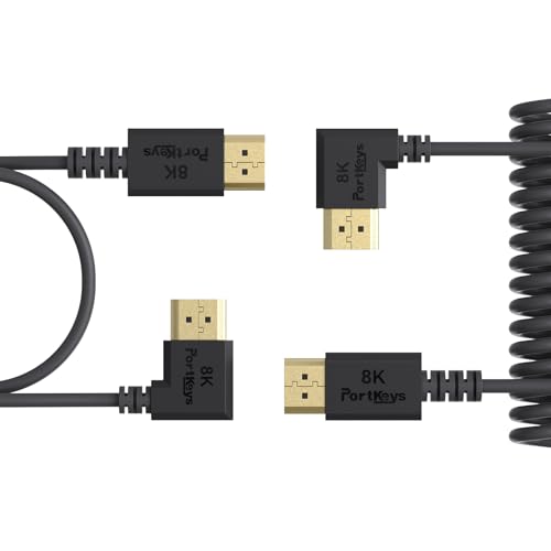Image of Portkeys 8K HDMI Cable Copper Core 3.6mm Diameter 48Gbps Full PIN HDMI 2.1 8K@60Hz, 4K@240Hz UHD Support HDMI A to A for Camera, HDTV, Projector, Computer, Roku, Xbox, PS5, Apple TV (0.3M+1M)