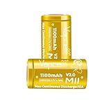 Cecicebb Vapcell 3.7v 1100mah Flat Top 18350 10A Discharge Rechargeable Battery 2 pcs
