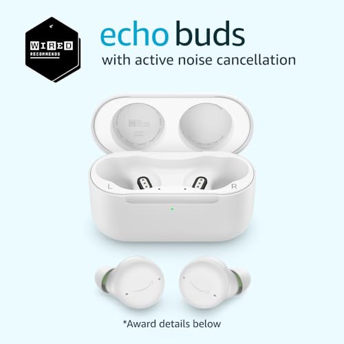 Amazon Echo Buds with Active Noise Cancellation (newest model), Wired charging case, Glacier White Amazon Echo Buds with Active Noise Cancellation (newest model), Wired charging case, Glacier White - Image 6
