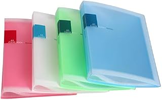 TUKA-i-AKUT 4pcs A5 PP Display Book Totally 160 Transparent Pockets (4x40), Solid Polypropylene Presentation Book Projekt Folder Display Folder, Translucent Cover, 4er Pack in 4 Colors TKD8032-4x