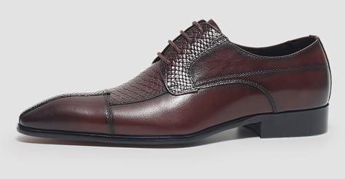 Santimon Men’s Leather Oxfords Dress Shoes – Fahion Comfortable Classic Formal Derby Suit Shoes for Business, Wedding2