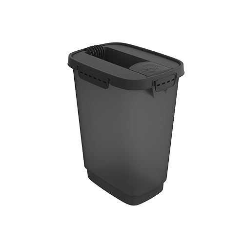 Rotho MyPet Cody Tierfutterbehälter Deckel, lebensmittelechter Kunststoff (PP) BPA-frei, schwarz, 10l (24,3 x 17,9 x 32,2 cm)
