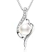 Produktbild Abiguell Kette Perle Damen Halskette 925 Sterling Silber mit Anhänger Schmuck 45CM Kettenlänge Geschenk für Damen