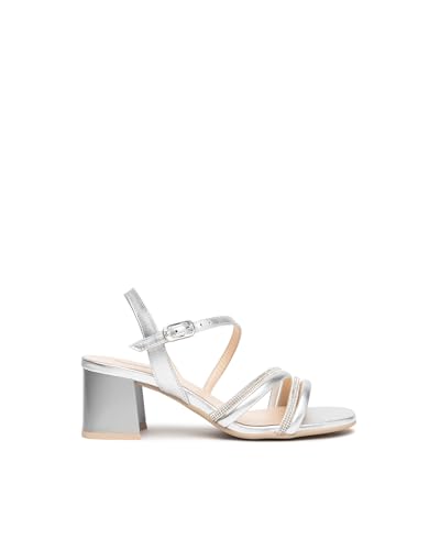 Nero Giardini E513280D Sandalias para Mujer, EU 37, plata, 37 EU