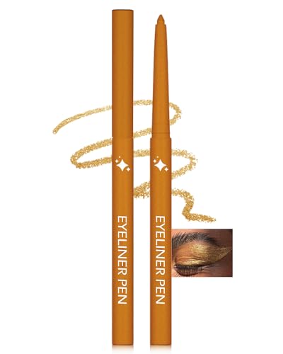 Delineador de ojos de gel con purpurina dorada, muy suave y suave, resistente al agua, larga duración, lápiz de ojos metálico, fácil de aplicar, altamente pigmentado, maquillaje para fiestas Stage-02