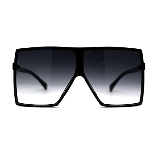 SA106 80s Squared Rectangular Thin Plastic Oversize Sunglasses