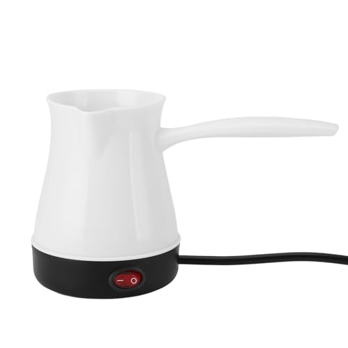 SENECESLI Tetera Turca Eléctrica, Turca de Acero Inoxidable de 300 Ml, Eléctrica, Tetera Calentadora de té y café para el Hogar y Viajes (White)