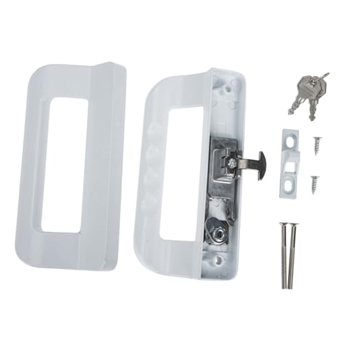 HEATSHAKING Manija para Puerta Corredera de Patio de Manijas de Aleación de Aluminio Cerradura Resistente para Puertas Dobles Correderas Fácil Instalación y Uso