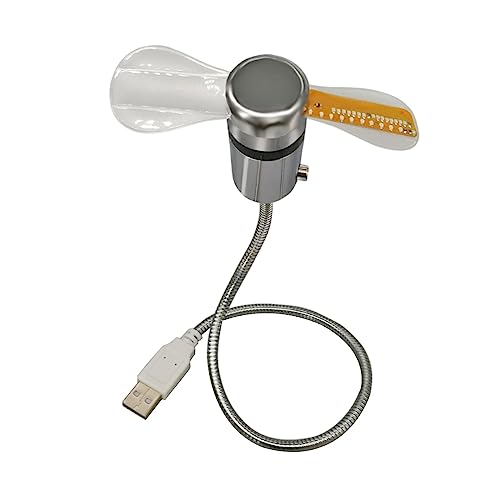 Image of Led Clock Fan with Temperature Desktop Flexible Cooling Fan for Desk Summer Travel