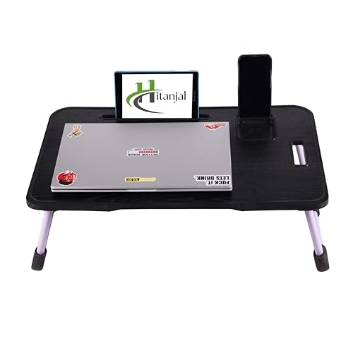 Image of Study Table Bed Table Premium Laptop Table /Foldable and Portable Wooden /Writing Desk for Office /Home /School (A NEW Black)