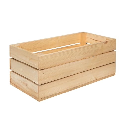 Caja rectangular de madera – Caja decorativa de madera – Juego de 4 macetas, maceta y caja de almacenamiento – 40 x 20 x 17 cm – Ideal para decoración, flores y organización