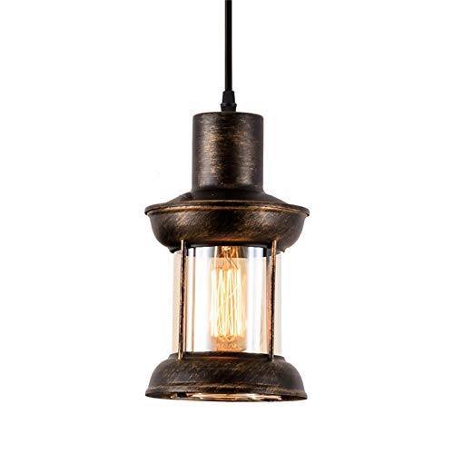 Lustre suspension industrielle vintage et plafonnier rétro en verre pour loft