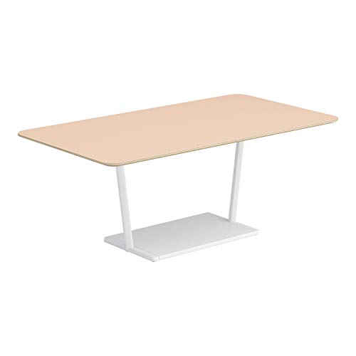 【メーカー配送・設置・組立】コクヨ ミーティングテーブル リージョン LT-RG169MLSAAF85 角形 T字脚 ミドルローテーブル 幅160×奥行90×高さ62.4cm リノリウム天板 パウダー/脚ホワイト