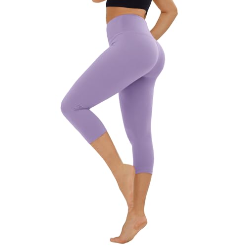 High Waisted Leggings for Women - No See Through Tummy Control Cycling Workout Yoga Pants with Pockets Reg & Plus