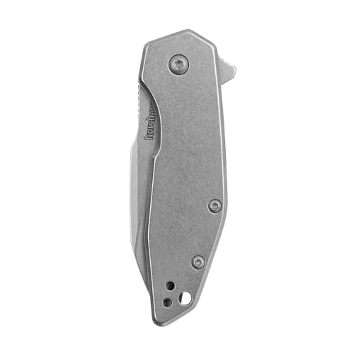 Image of Kershaw Gravel Pocket Knife, Stonewashed, 2.5 Inch Stainless Steel Reverse Tanto Plain Edge Blade, EDC with Assisted Opening, Reversible Pocketclip, Everyday Carry Pocket Knife for Men and Women