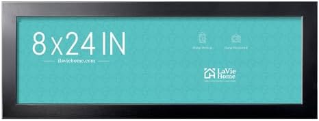 LaVie Home 8x24 Picture Frame Black, Panoramic Picture Frame for Wall or Desktop Decoration, Classic Black Minimalist Style Suitable for Decorating Houses, Offices, Hotels（1 Pack）…