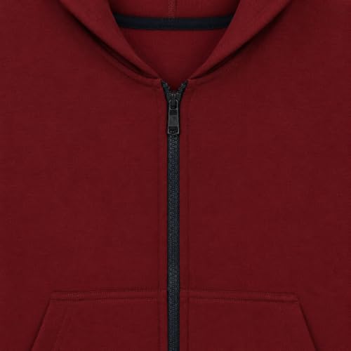 Image of Alan Jones Clothing Boys Regular Fit Zipper Hooded Sweatshirt | Kangaroo Pocket & Drawstring Hood