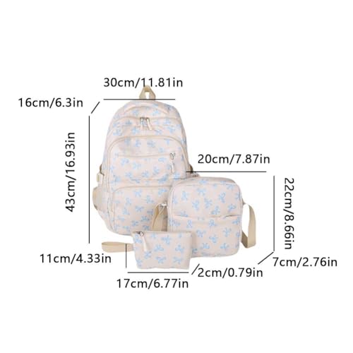 3Pack Backpacks with Schoolbag set Bookbags Laptop Bags for Women Travel Daypacks (Blue)3