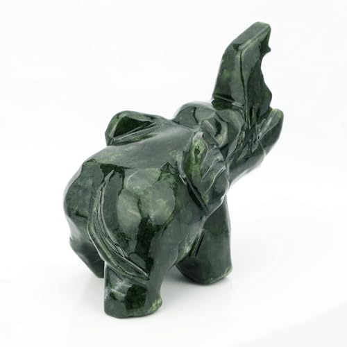 Estatua de Elefante de Jade Verde miniatura 6