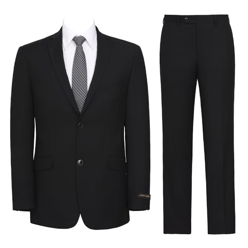 AMY ZHU Men's Slim Fit Suit 2 Piece Business Jacket Wedding Blazer & Dress Pants