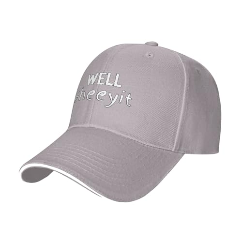 Well Sheeyit Baseball Cap Cowboy Hat Fashionable for Man Woman Adjustable Gray