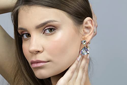 Boucles d'oreilles tanzanite or 14K anti-allergie légères faites main - 2