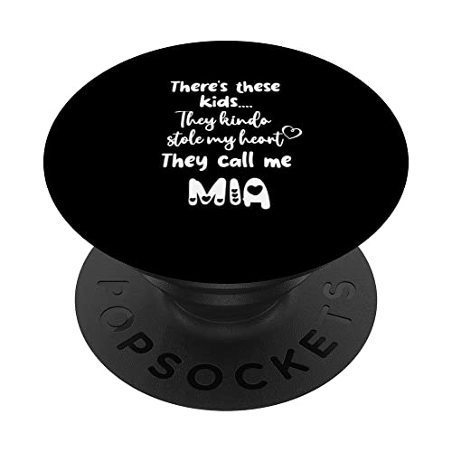 Special Grandma Grandmother These Kids Call Me Mia PopSockets Swappable PopGrip, Black