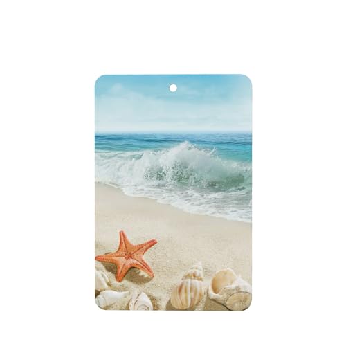 Image of Custom Air Fresheners Design Your Own Add Any Image Text Logo Suitable for Car Room Wardrobe Bathroom and Bedside Personalized Hanging Ornaments, SandBeach, 2.4 inchx3.5 inch