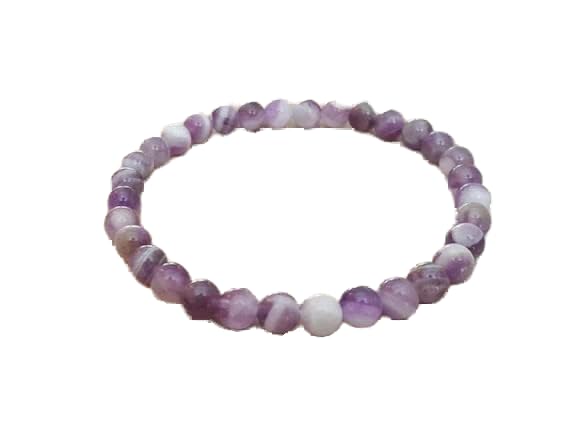 Bracelet améthyste chevron véritable LKBEADS perles lisses 8mm de qualité supérieure