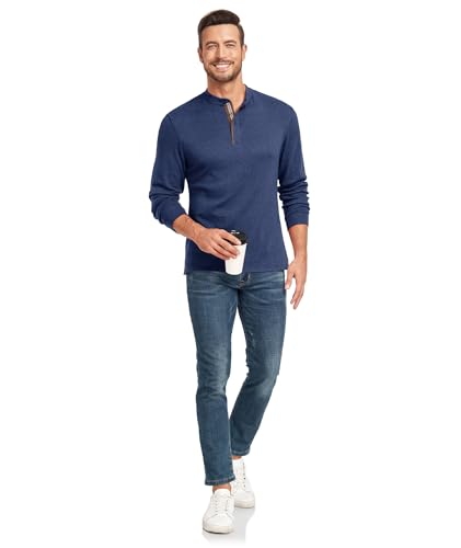 Mens Henley Shirt Long Sleeve Basic Button-Down T-Shirt with Pockets Solid Color Henley Shirt4