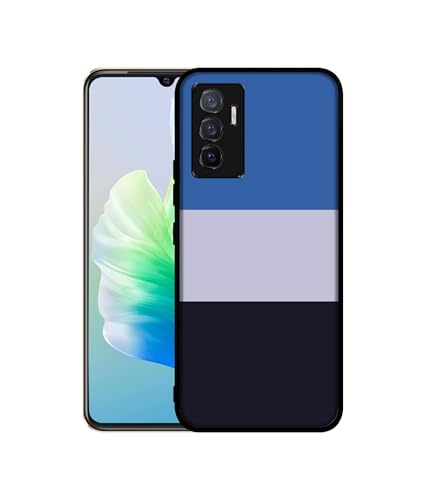 Image of Three Color Stripes Design Premium 2D Printed Metal Back Case Cover for Vivo V23E 5G / Y75 4G