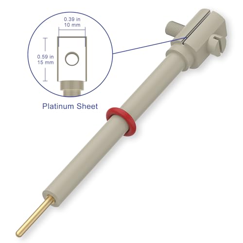 Labasics Platin-Elektrodenhalter mit 10x15mm Platinplatte, 99,99% Reinheit, Hochtemperaturbeständige PEEK-Schale, für Elektrochemische Experimente und Laboranwendungen