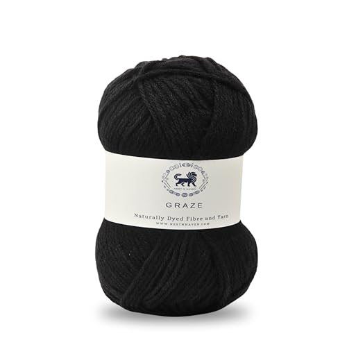 Nestnhaven Acrowools Graze Hand Knitting and Crochet Yarn. Pack of 1 Ball - 100gms. Shade no - NNHG011 (Black)