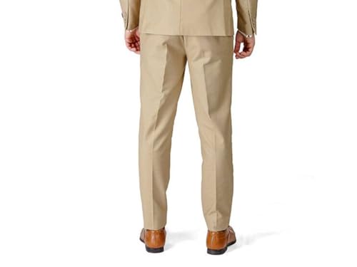 Slim Fit Men's Solid Suit Pants Trouser Flat Front No Pleats Dress Slacks4