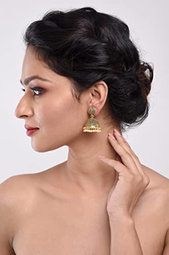 Image of Women's Antique Oxidised Jhumka Earrings