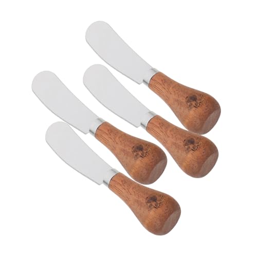 CONGARTENO 4pcs Cheese Knife Butter Knife Jam Bread Scraper Practical Wood Scraper Small Scraper Portable Butter Spreader Butter Accessories Scraper for Wood Ketchup Spatula Stainless Steel