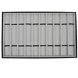 TOPPERFUN Soporte para Correas de Reloj 10 Compartimentos Borde Negro y Interior de Terciopelo Gris, Bandeja Organizadora de Almacenamiento para Pulseras y Exhibidor para Joyería