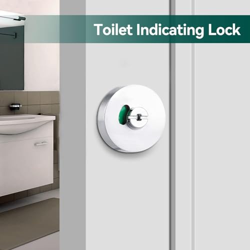 Cyrank WC Schloss Drehriegel, Drehknopf, Badezimmer Türschloss, Toilettenschloss, Riegelschloss Privacy Lock, Verriegelung und Hebel für die Anzeige der Privatsphäre, Wc Türschloss, WC Rosette