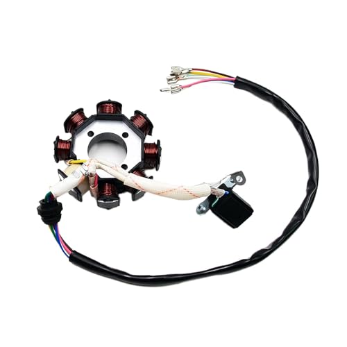 Image of PRO BAT ATV Quad Complete Electrics AC Wire Harness Kit with CG-8 Stator | 6-Pin AC CDI ATV Switch Ignition Coil Solenoid Relay Spark Plug for 150cc 200cc 250cc 300cc Zongshen Lifan Black