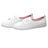 LALADEFIEE Zapatillas Casuales para Mujer Flattie Verano Ultraligeras y Transpirables con Punta Redonda Cómodas Talla Rosa Blanco
