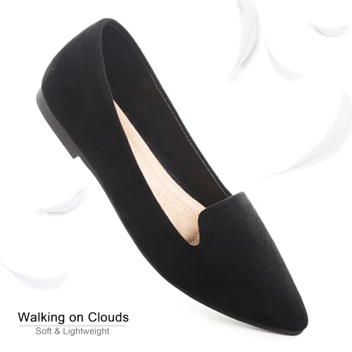 Image of Dear Time Women's Classic Ballets Pointy Toe Flats Comfortable Dress Flats Office Work Shoes