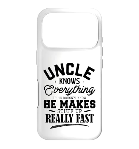 Funny Uncle Knows Everything Make Stuff Up Fast �X�}�z�P�[�X iPhone 17 Pro �p