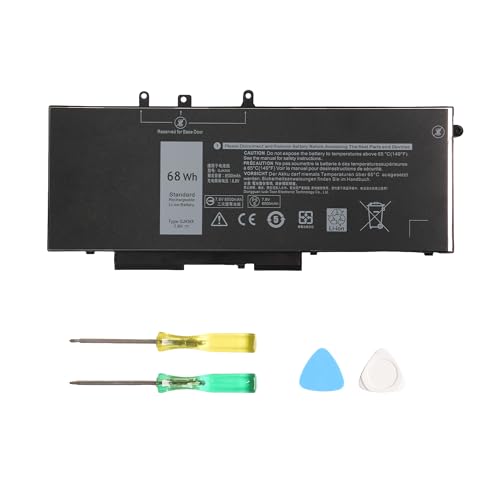 UCW GJKNX Laptop Battery for Dell Latitude 5280 5288 5480 5488 5490 5491 5495 5580 5590 5591 & Precision 15 3520 3530 Compatible GD1JP 0GD1JP DY9NT 0DY9NT 5YHR4 451-BBZG KCM82 0KCM82 68Wh 7.6V