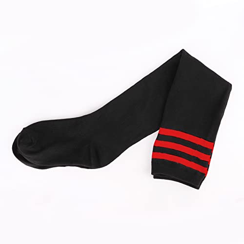 Image of DRESHOW Plus Size Thigh High Socks Striped Over Knee Long Boot Stockings Knee High Tube Socks Leg Warmers for Women