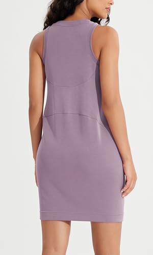 Image of ODODOS Modal Soft Loose Tank Dress for Women Casual Sleeveless Sundress with Kangaroo Pocket Summer Dress