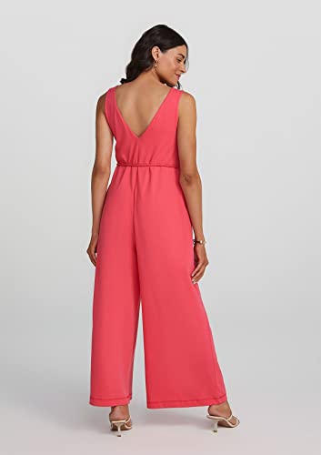 Macacão Feminino Longo Oversized Decote Em V - Rosa - P