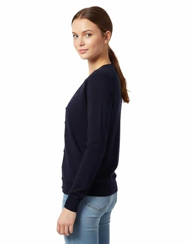 Image of Allsense Women's Long-Sleeve Crewneck Cardigan | Classic Button Down Sweater, Soft Fine Knit, Lightweight