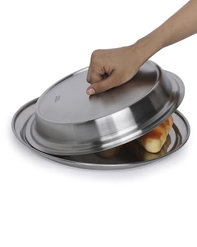 Image of KMW Ergonomic Design Plate Cover 25 Cm(Satin Finish) | for Effortless Food Preparation | Multi-Purpose Build