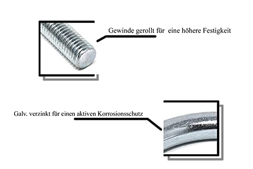 Design61 4X Bügelschraube M10 x 67 x Ø 18 mm Bügelbolzen Gewindebügel Galvanisch Verzinkt U-Bolzen für Rohrbefestigung Metallbau KFZ Industrie Boot Werkstatt BAU