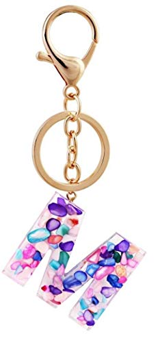 bijouxmodefashion Llavero con letras de resina y acrílico con mosquetón de acero (M)